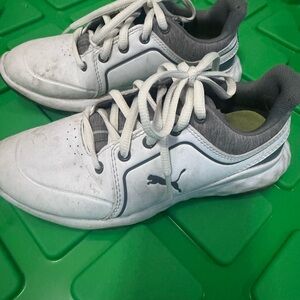 Puma Kids White and Gray Golf Shoes